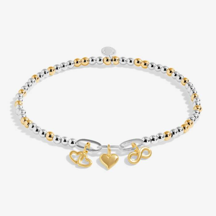 Joma Silver & Gold Infinity Heart Charms Bracelet