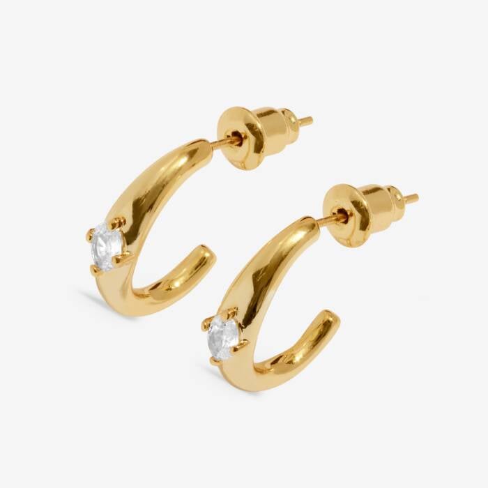 Joma Soul Shine Stack Crossover Gold Set Of 2 Hoop Earrings