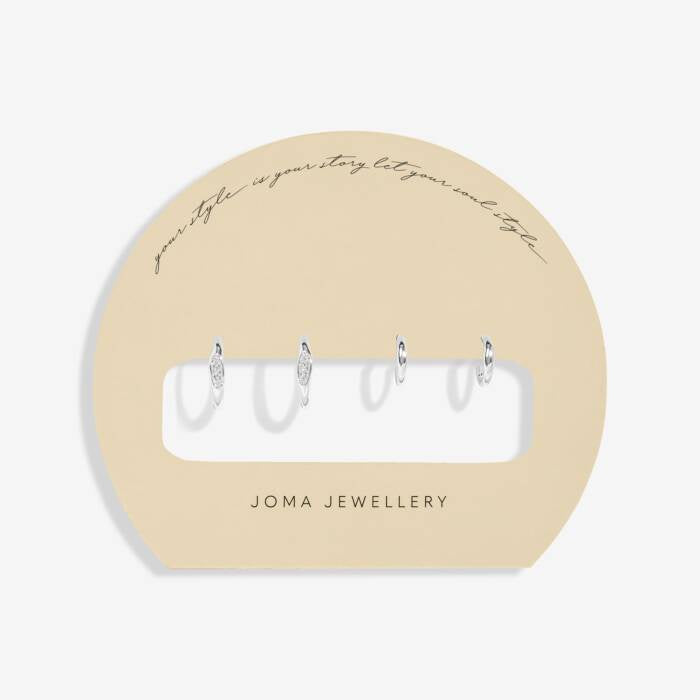Joma Soul Shine Stack Organic Silver Set Of 2 Hoop Earrings