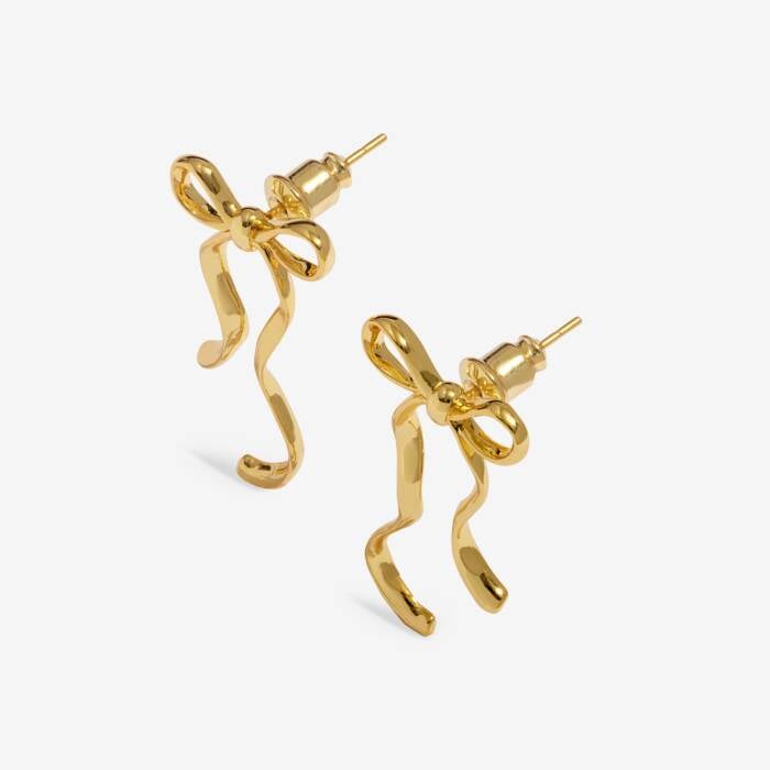 Joma Soul Shine Stack Bows Gold Set Of 2 Earrings