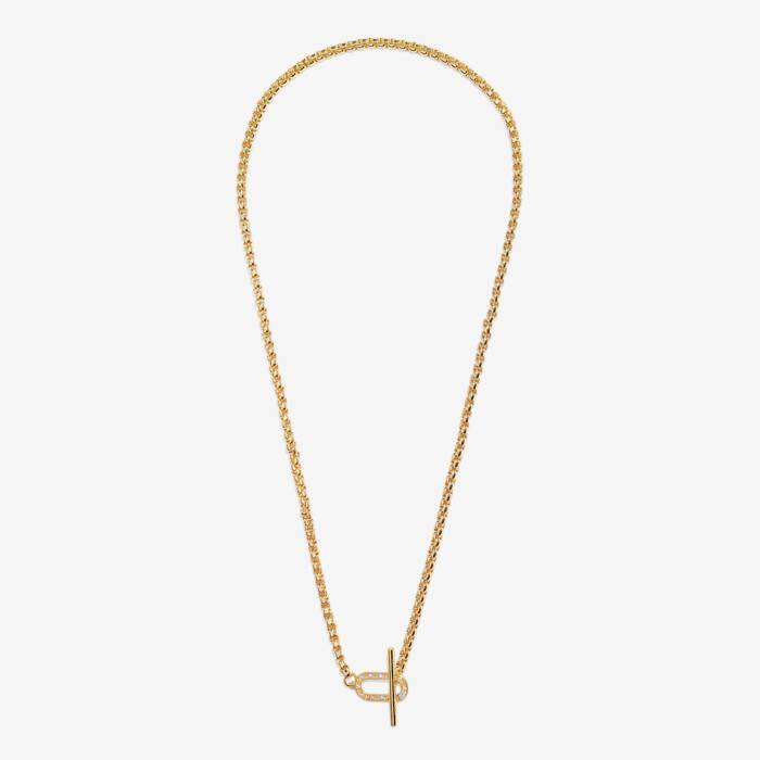 Joma Evermore Gold Oval T-Bar Necklace