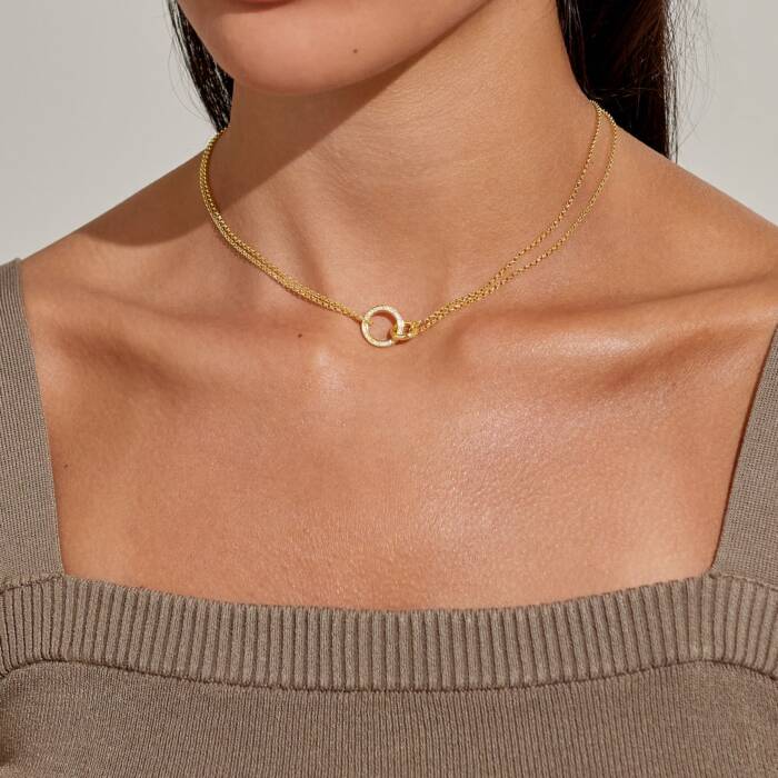 Joma Evermore Gold Linked Circles Necklace
