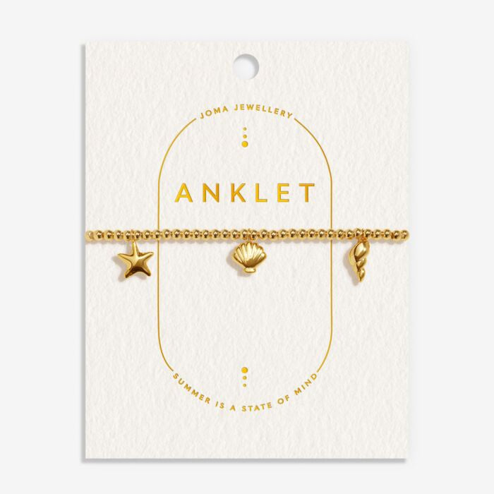 Joma Shell Charms Gold Anklet