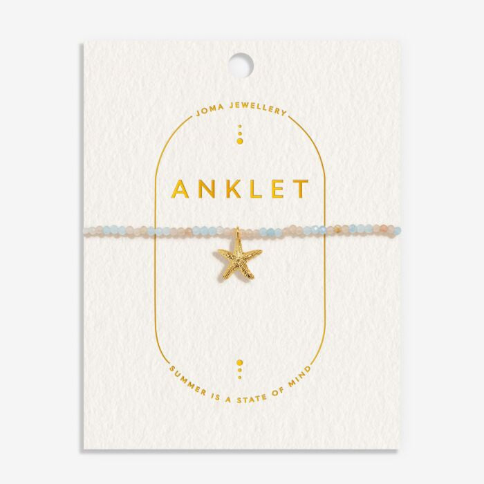 Joma Multistone Starfish Gold Anklet