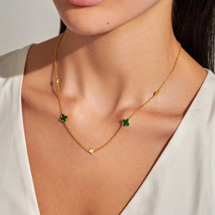 Joma Loved By You Green Clover Necklace