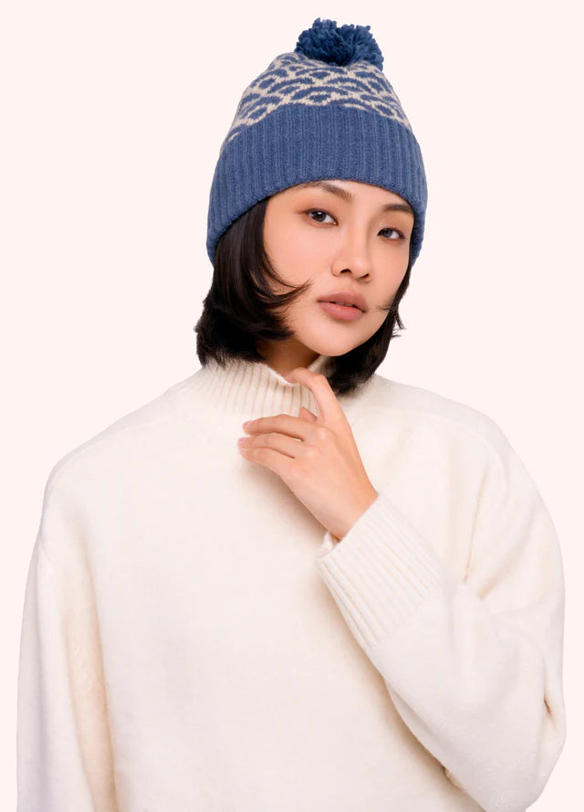 Powder Agatha Pompom Hat Denim Mix