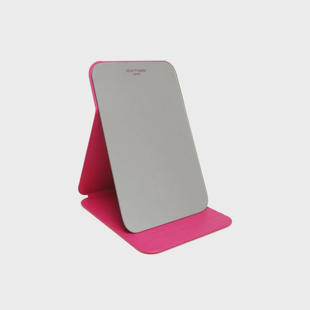 Alice Wheeler Folding Travel Mirror Hot Pink