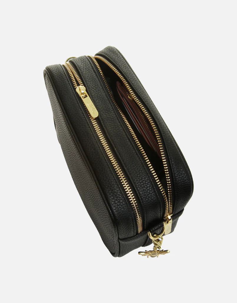 Alice Wheeler Soho Double Zipped Crossbody Camera Bag Black