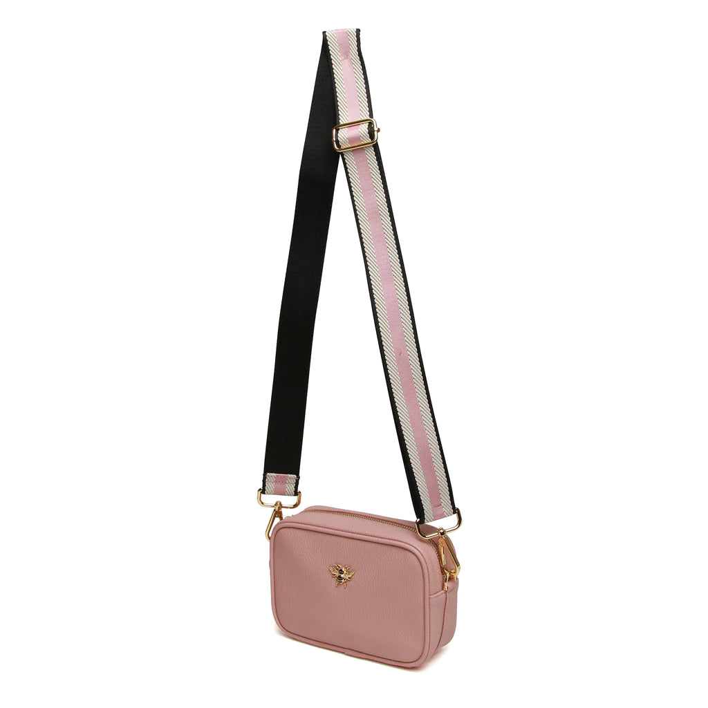 Alice Wheeler Mini Soho Camera Cross Body w Webbing Strap Pink