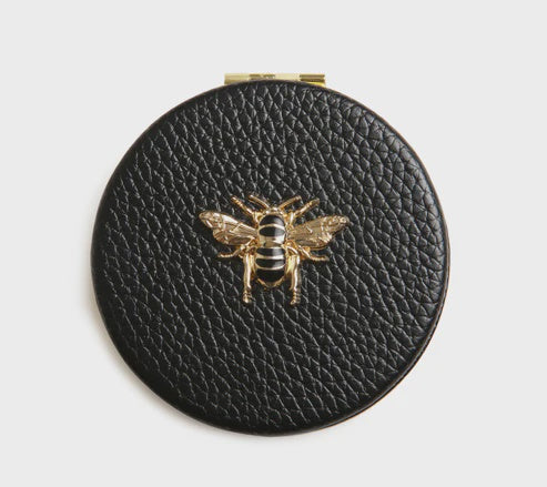 Alice Wheeler Round Compact Mirror Black