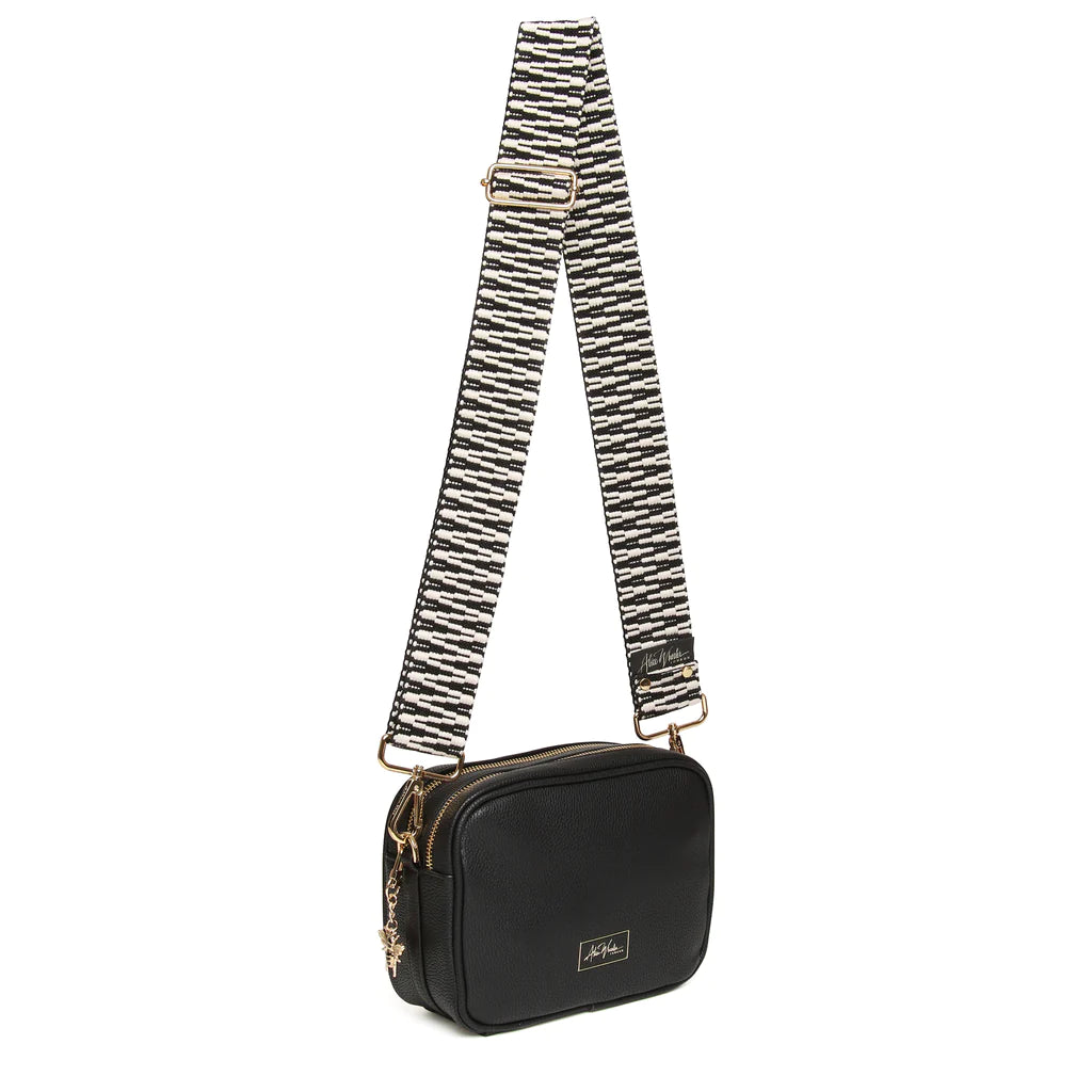 Alice Wheeler Soho Double Zipped Camera Crossbody Bag Black