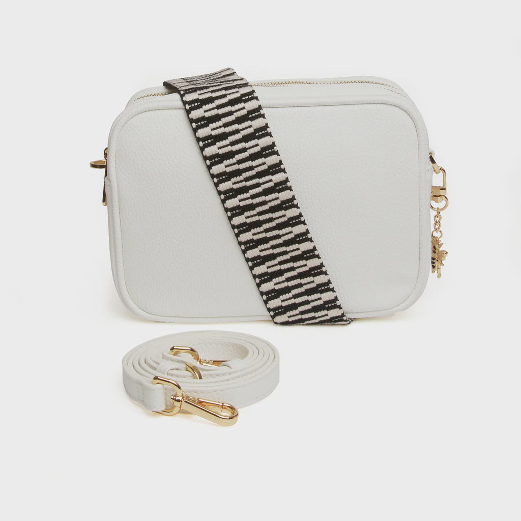 Alice Wheeler Soho Double Zip Camera Crossbody Bag White