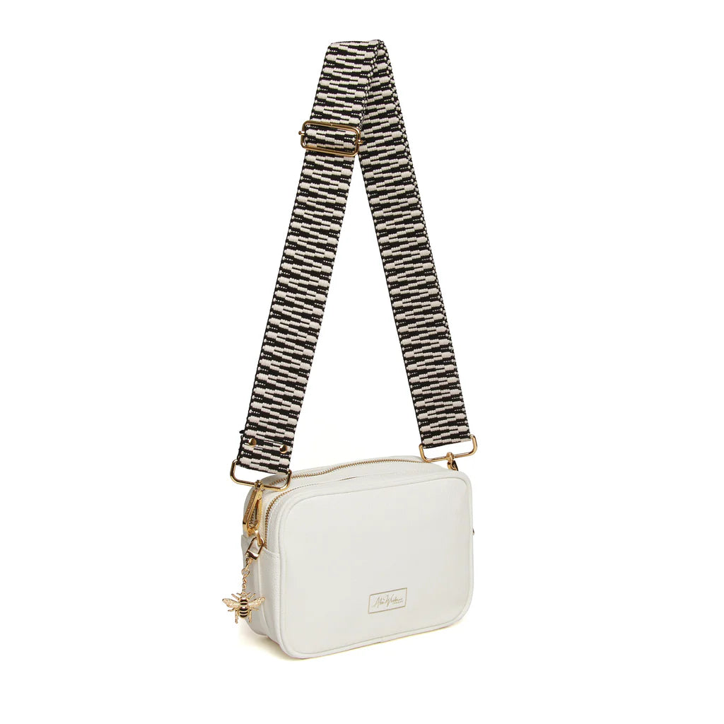 Alice Wheeler Soho Double Zip Camera Crossbody Bag White