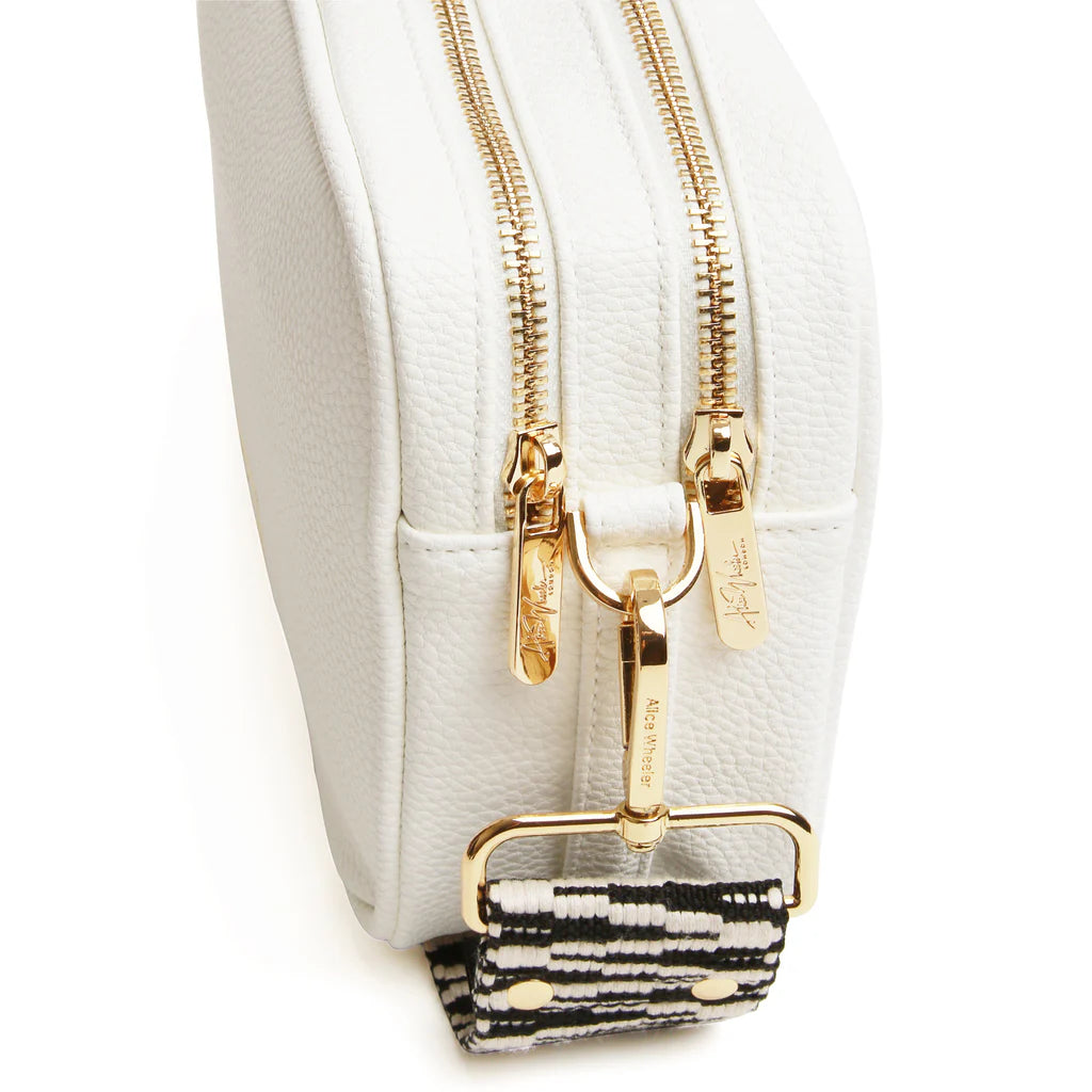 Alice Wheeler Soho Double Zip Camera Crossbody Bag White