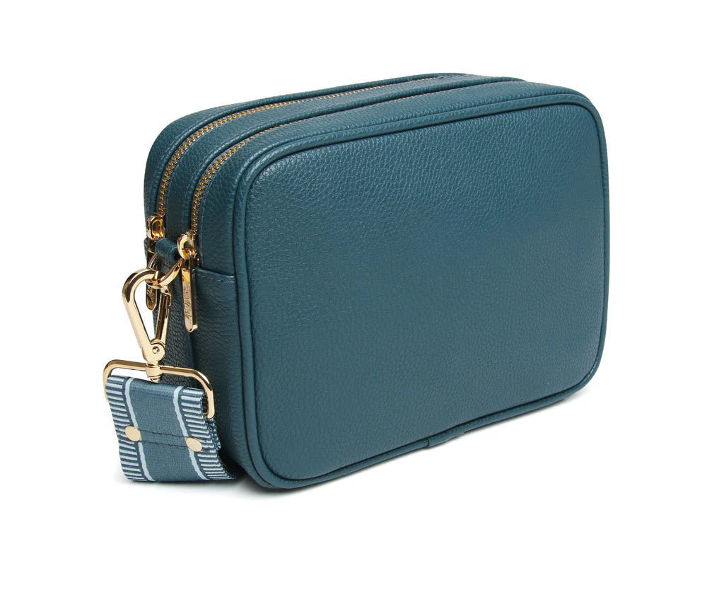 Alice Wheeler Soho Double Zipped Cross Body Bag Teal