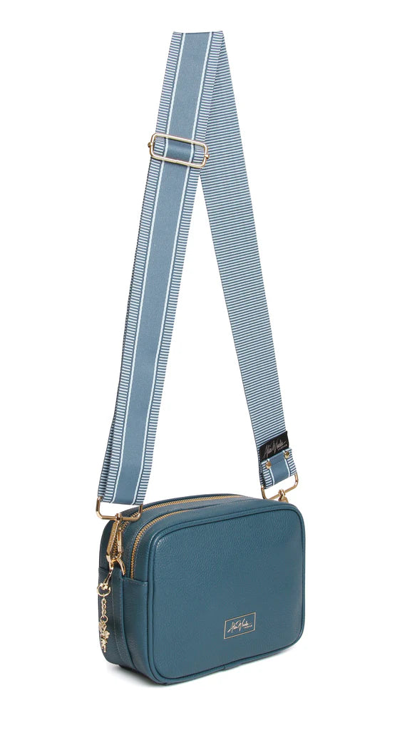 Alice Wheeler Soho Double Zipped Cross Body Bag Teal Tylers Department Store