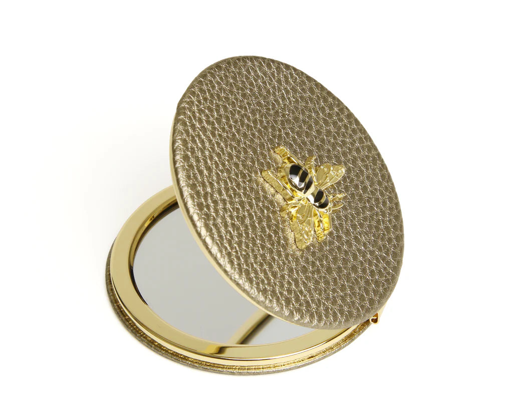 Alice Wheeler Round Compact Mirror Bronze