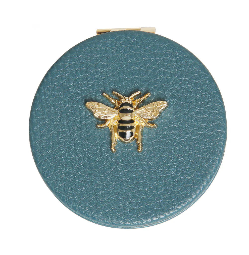 Alice Wheeler Round Compact Mirror Teal