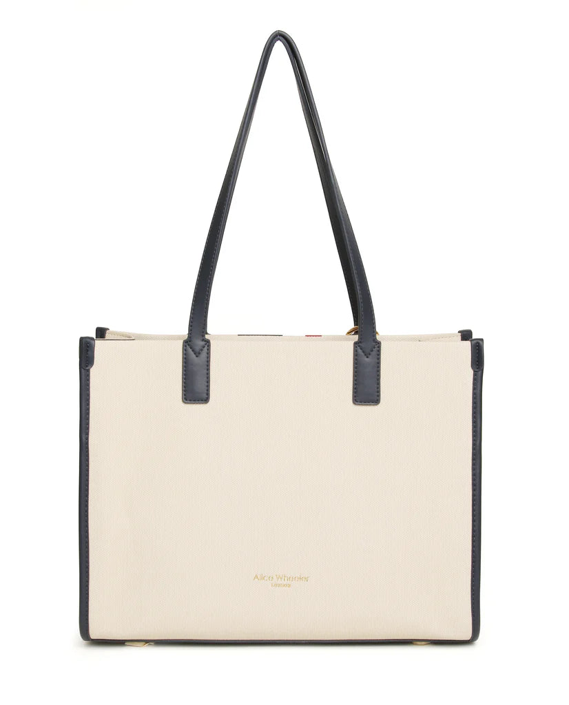 Alice Wheeler Amalfi  Tote Bag Navy Stripe