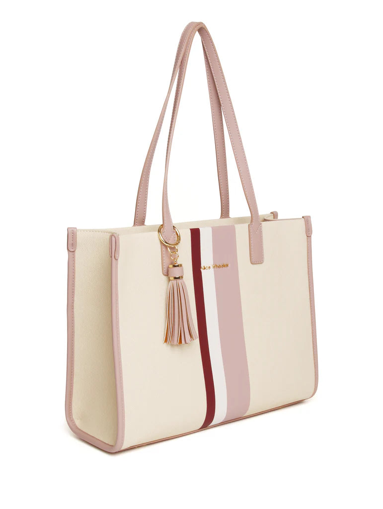 Alice Wheeler Amalfi  Tote Bag Pink Stripe