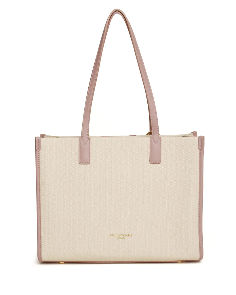 Alice Wheeler Amalfi  Tote Bag Pink Stripe