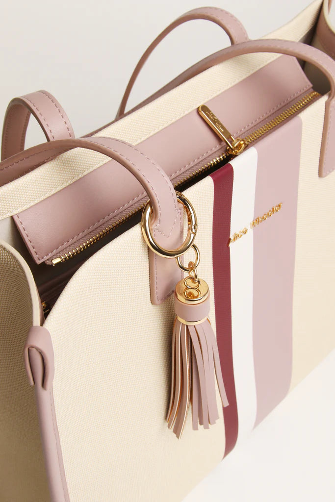 Alice Wheeler Amalfi  Tote Bag Pink Stripe