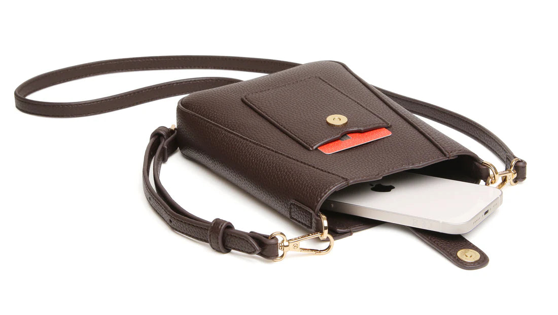 Alice Wheeler Kensington Phone Cross Body Bag Chocolate