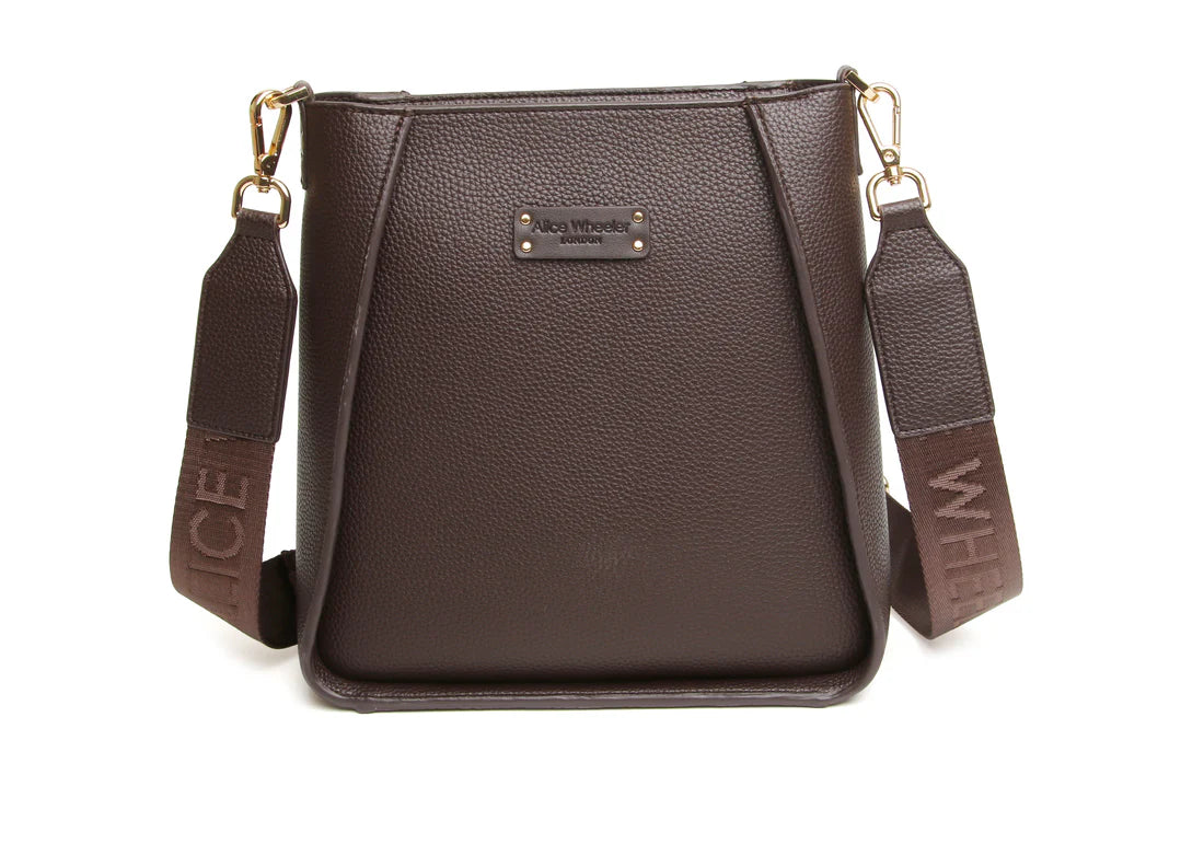 Alice Wheeler Kensington Cross Body Bag Chocolate