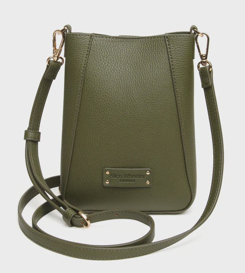 Alice Wheeler Kensington Phone Cross Body Bag Olive