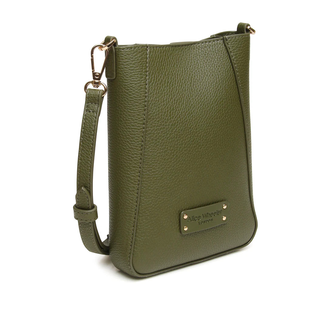 Alice Wheeler Kensington Phone Cross Body Bag Olive