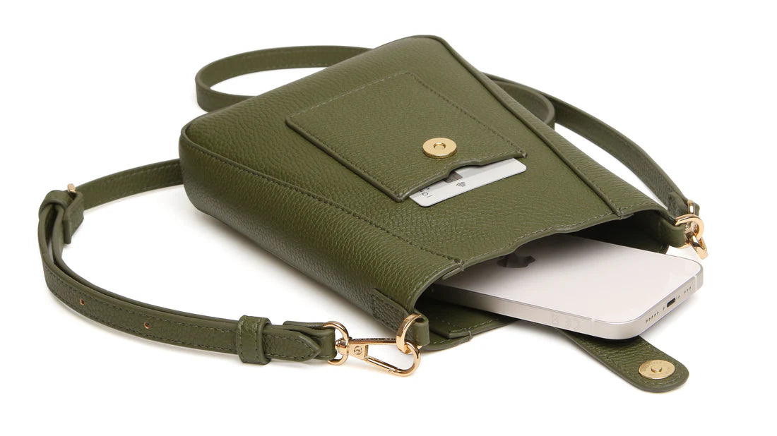 Alice Wheeler Kensington Phone Cross Body Bag Olive