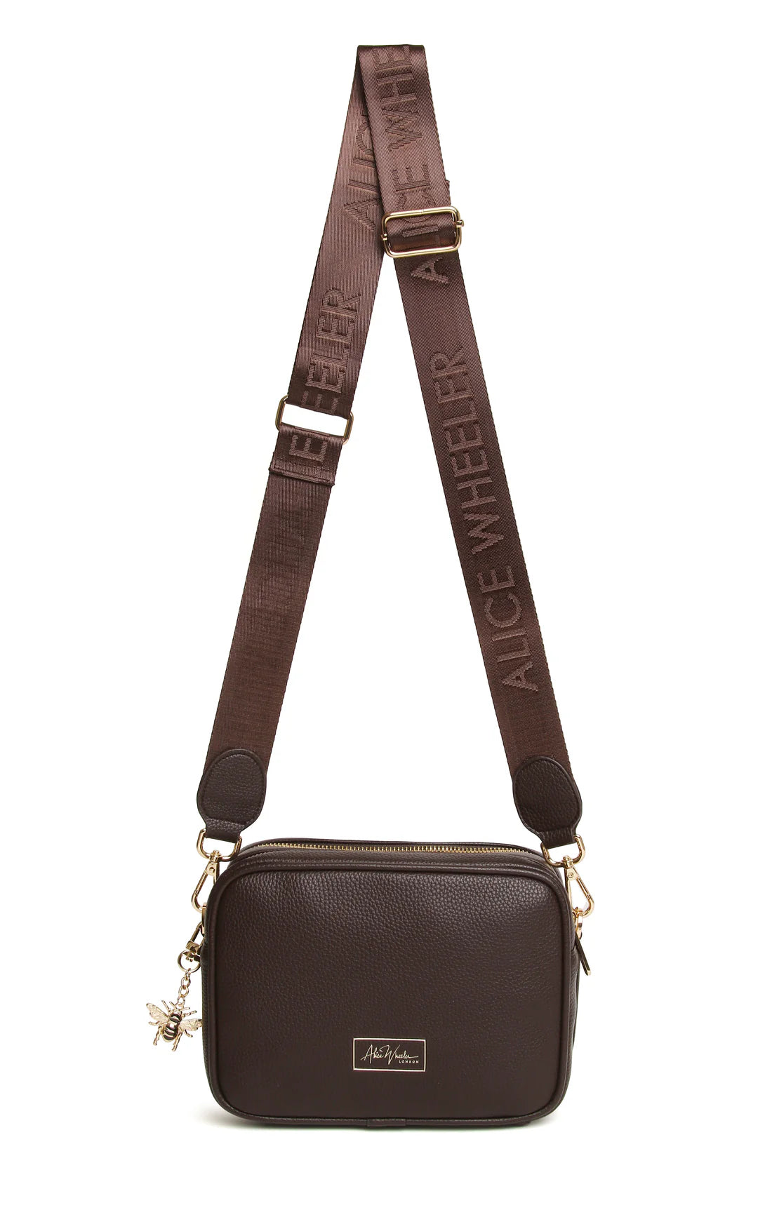 Alice Wheeler Soho Double Zip Camera Crossbody Bag Chocolate