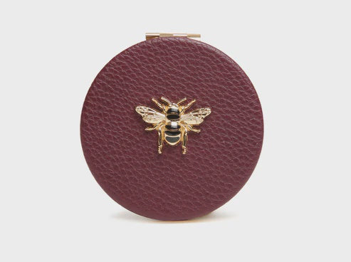 Alice Wheeler Round Compact Mirror Berry