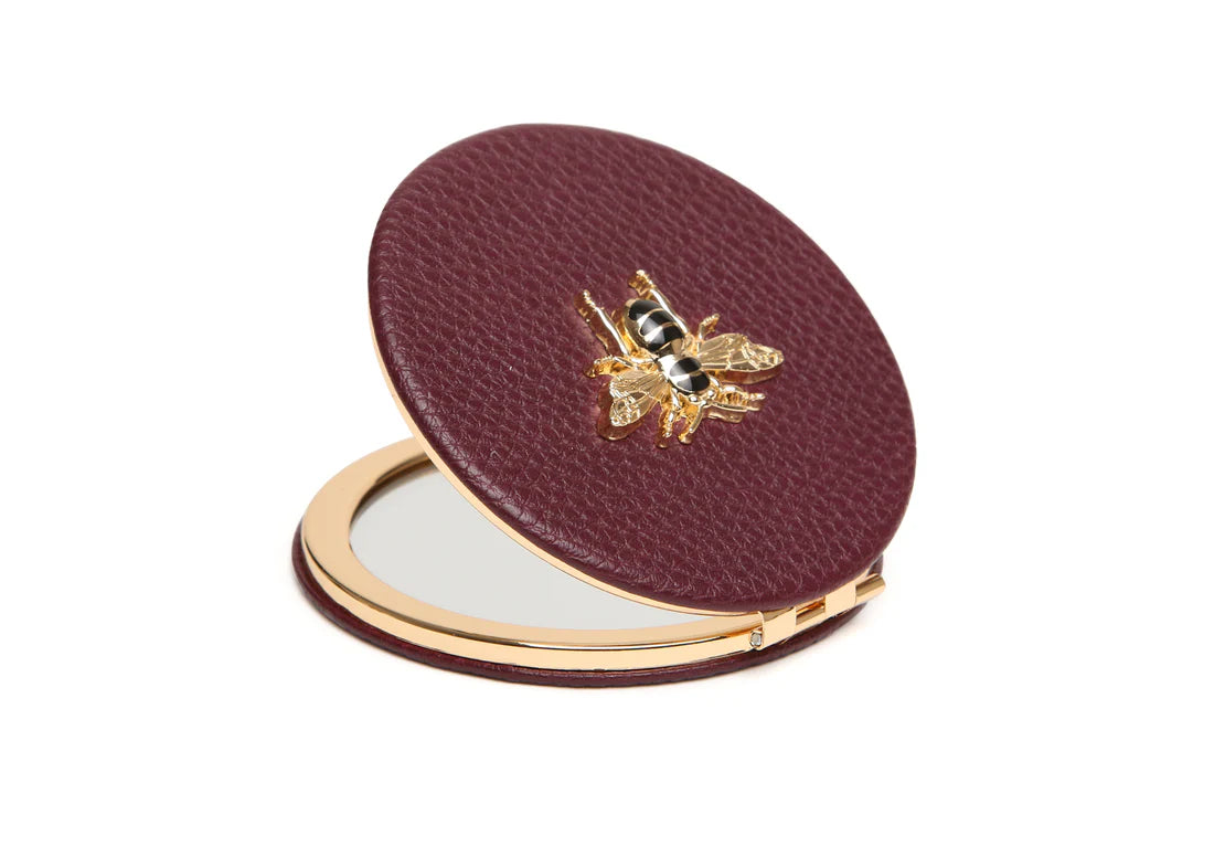 Alice Wheeler Round Compact Mirror Berry