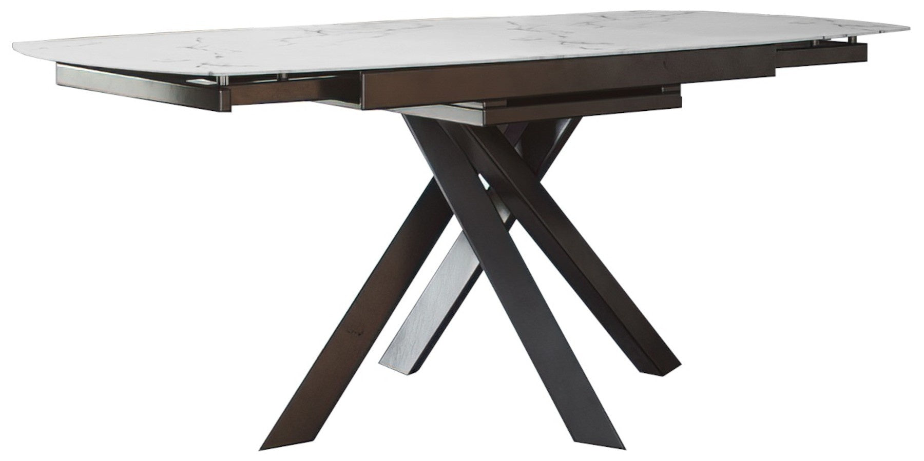 Amalfi Extending Motion White & Grey Stone Table - Small