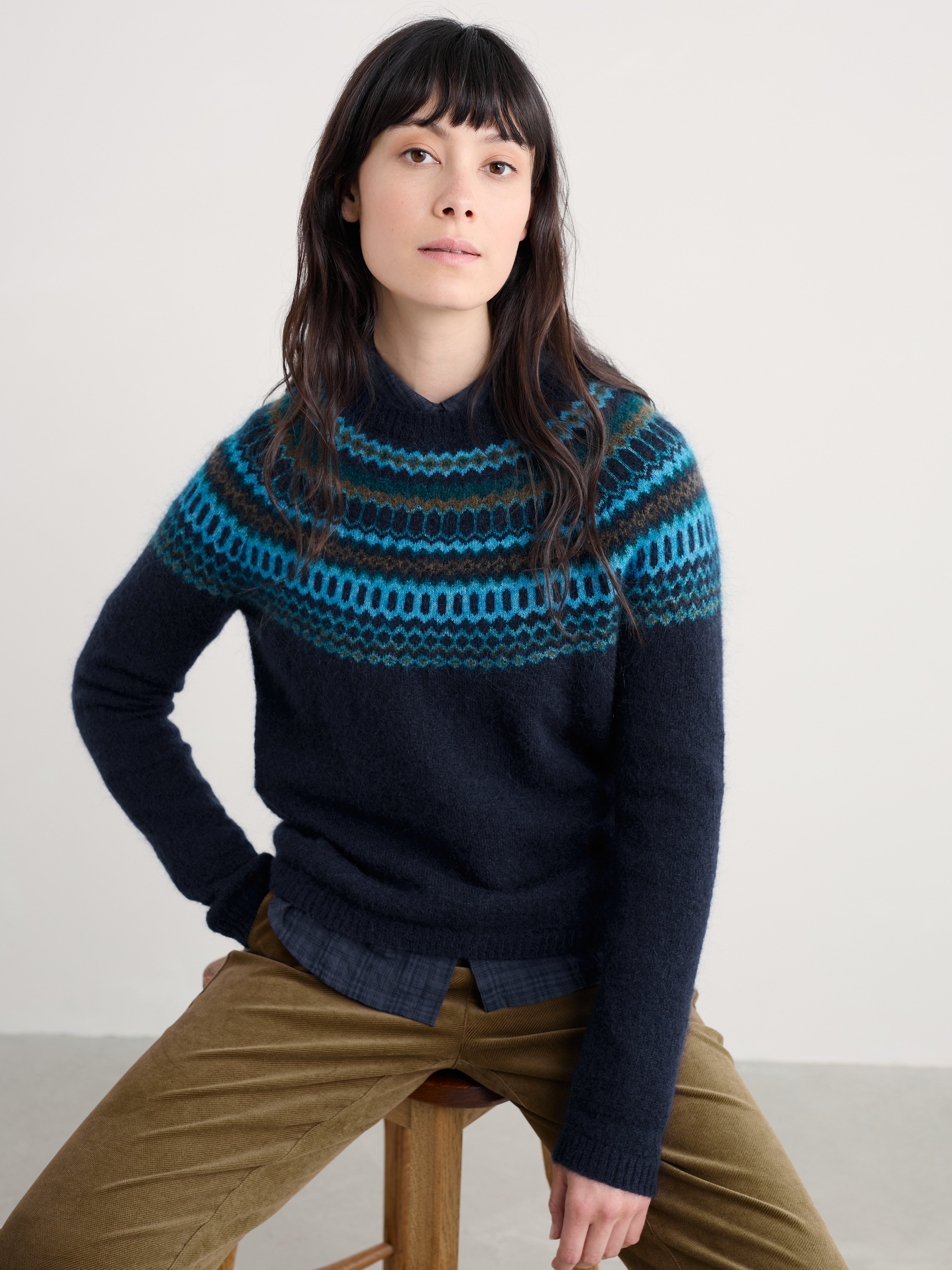 Seasalt Annik Jumper Modernist Cyan Multi