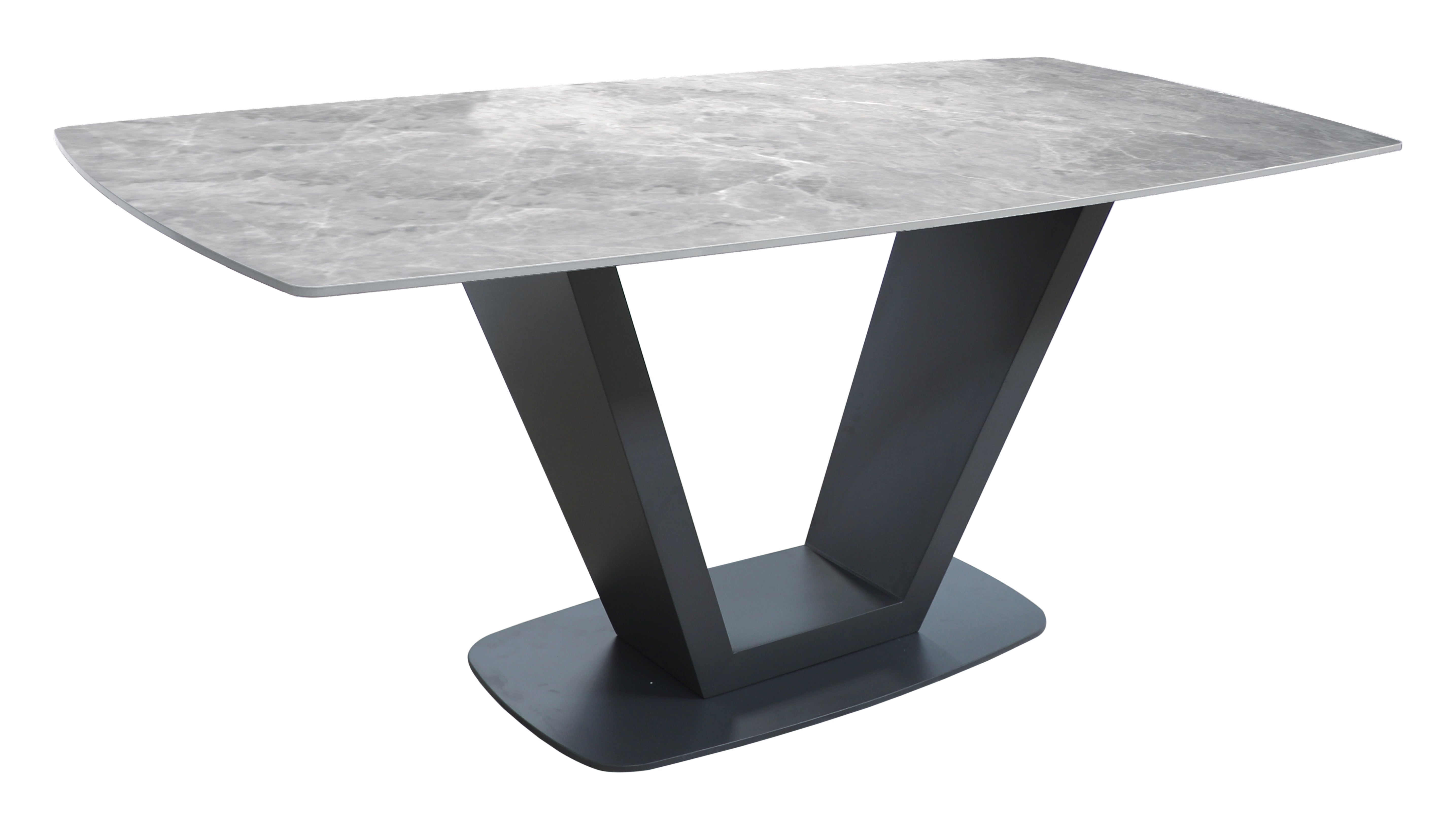 Sorrento Sintered Stone Twist Table Set In Grey