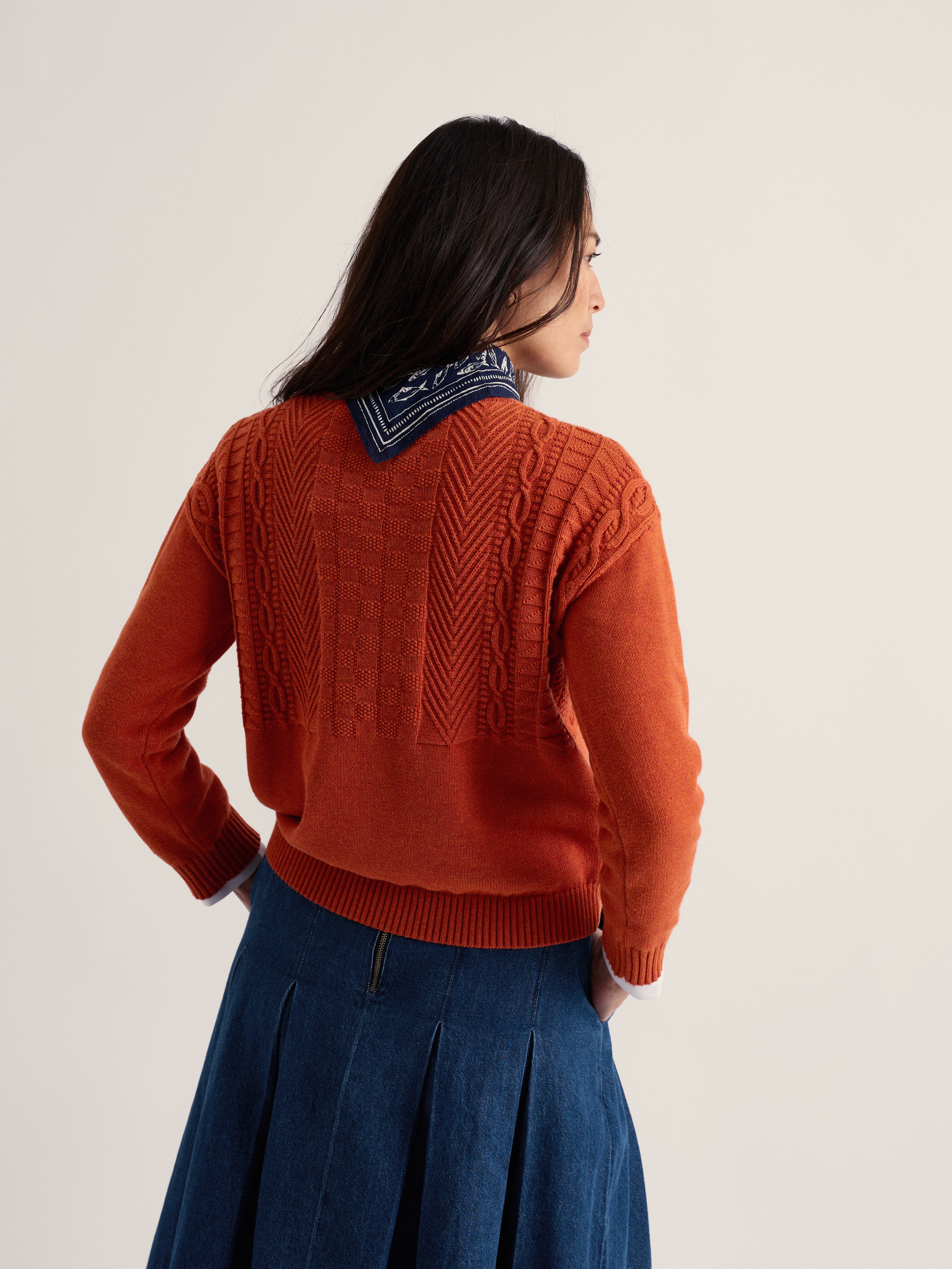 Seasalt Applewood Organic Cotton Crew Neck Jumper Cinnamon
