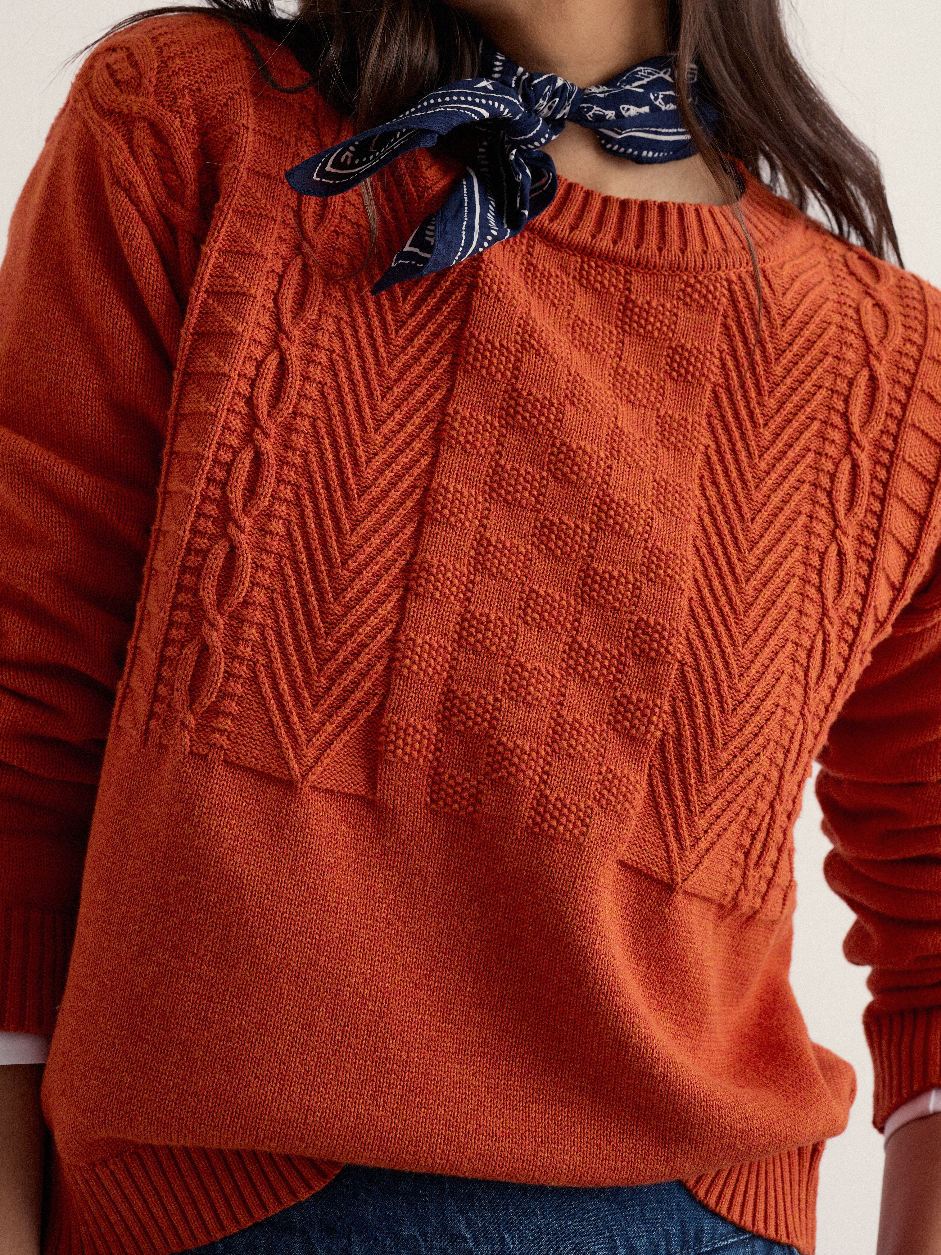 Seasalt Applewood Organic Cotton Crew Neck Jumper Cinnamon
