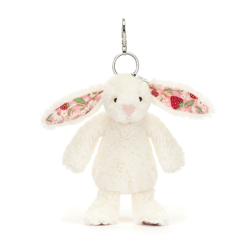 Jellycat Blossom Cream Bunny 'Berry' Bag Charm BAS4MSBC