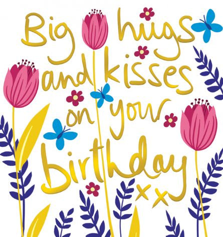 Big Hugs & Kisses on Your Birthday Card By Lucilla Lavender