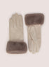 Powder Bettina Faux Suede/Fur Gloves Cream