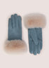 Powder Bettina Faux Suede/Fur Gloves Denim