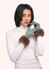 Powder Bettina Faux Suede/Fur Gloves Ice