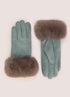 Powder Bettina Faux Suede/Fur Gloves Ice
