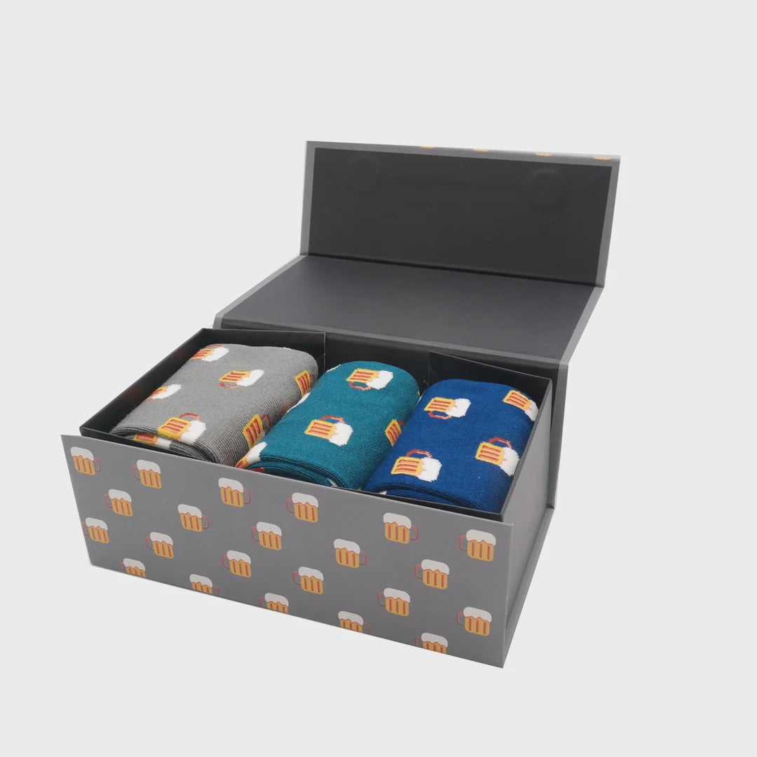 Mr Heron Beer Socks Box  3 Pairs