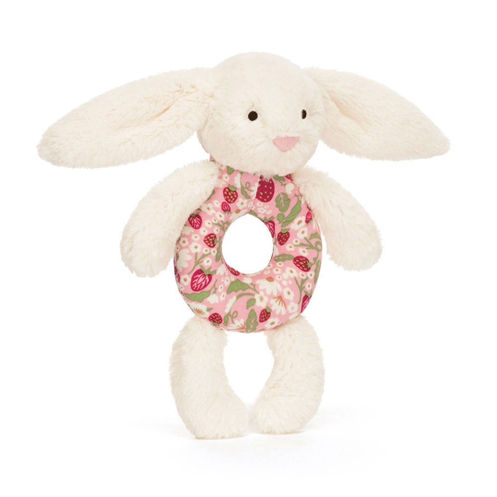Jellycat Blossom Cream Bunny 'Berry' Ring Rattle BRR4MS