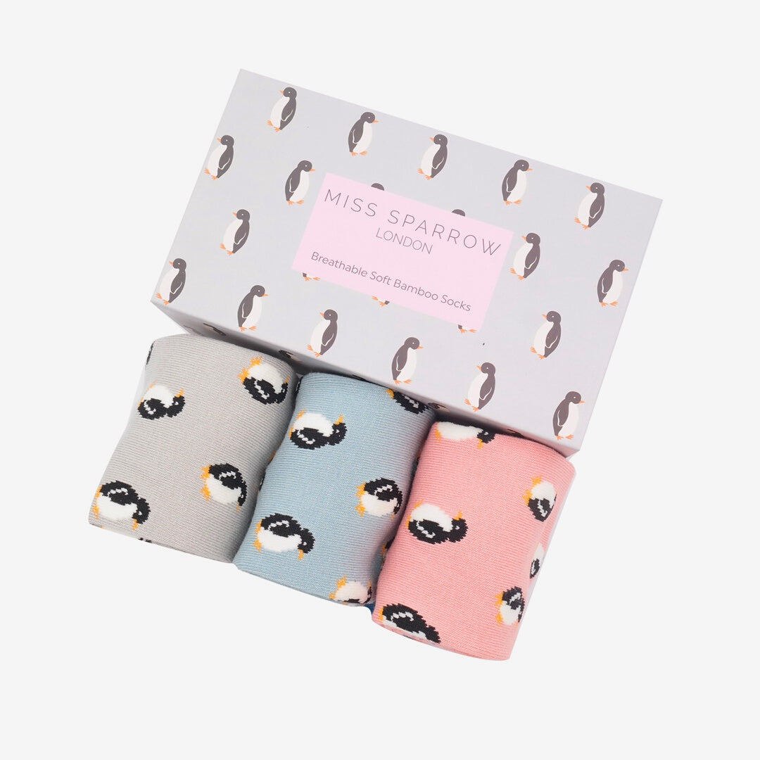 Miss Sparrow Little Penguins Socks Box  3 Pairs