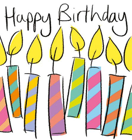 Happy Birthday Candles Card By Lucilla Lavender