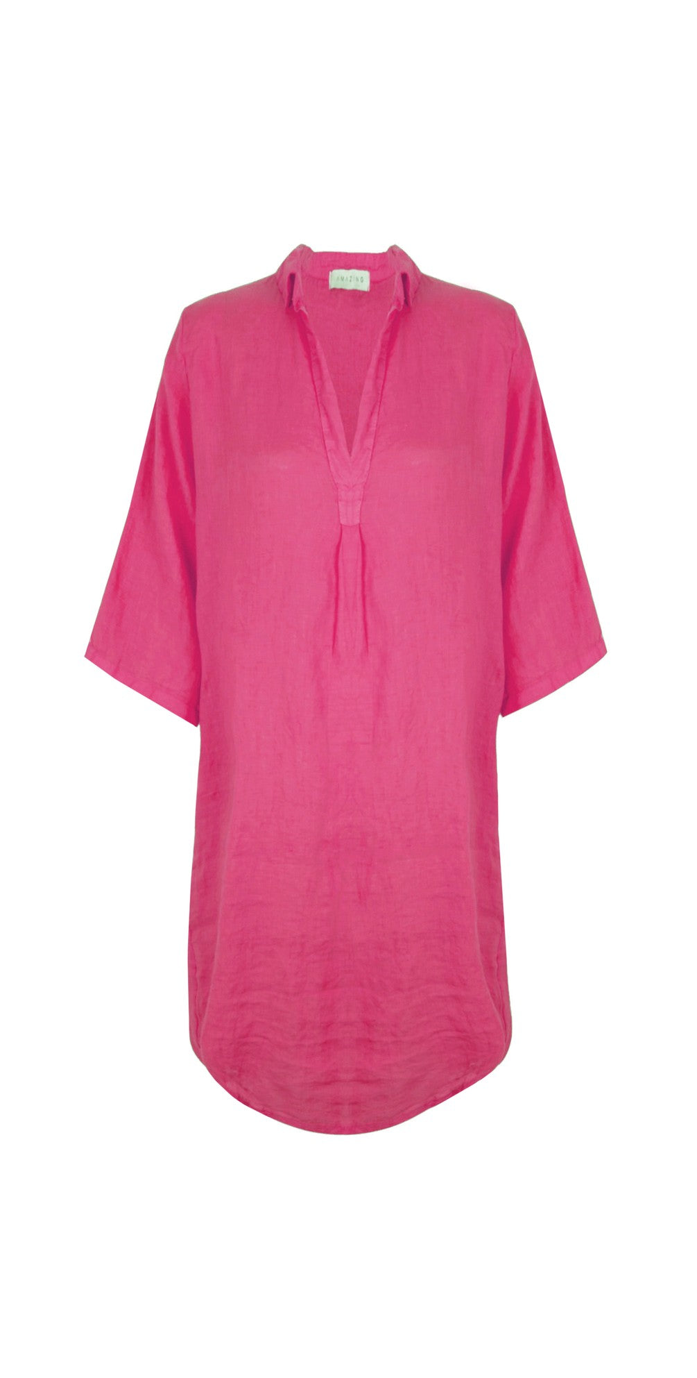 Amazing Woman Bela Linen Dress Fuchsia